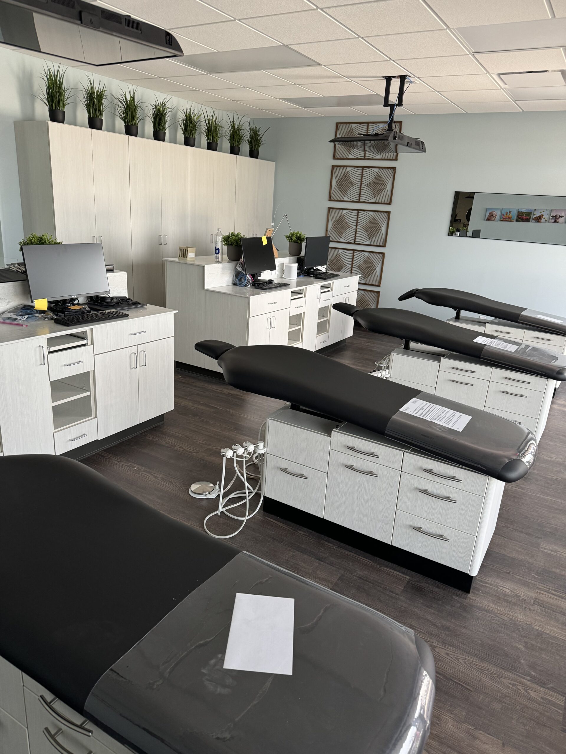 dentist office with examination tables